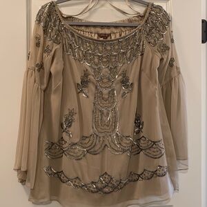 Ranna Gill sequin and beaded blouse size medium